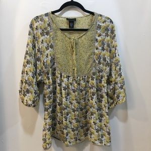 Apostrophe Yellow Boho Flower Shirt